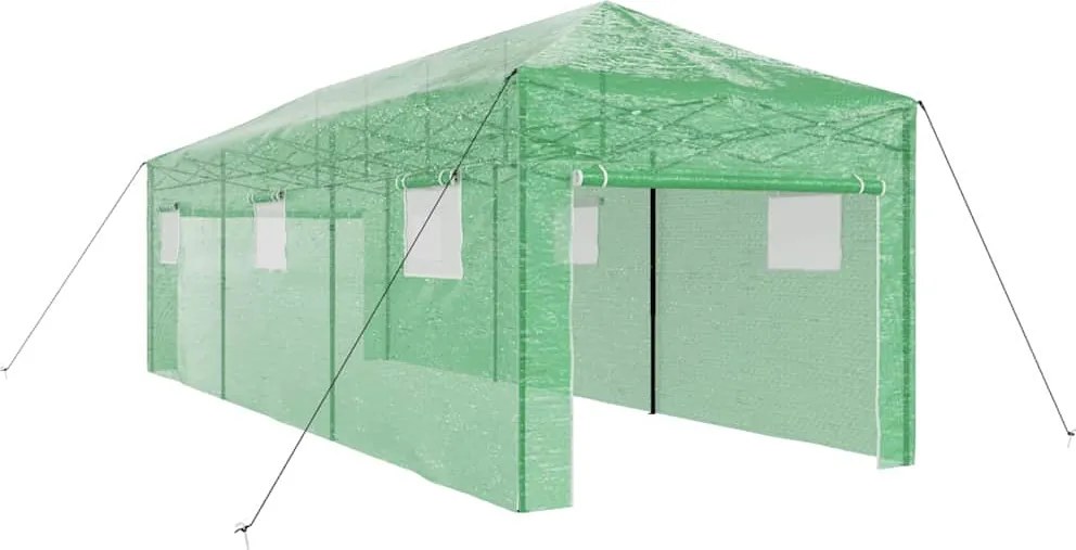 vidaXL Üvegház pop-up kerettel tetővel Zöld 290 x 870 x 315 cm Vas