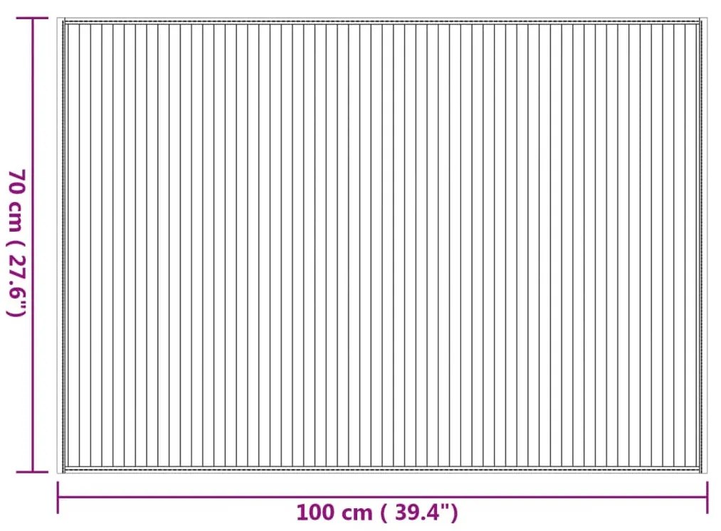 négyszögletű természetes bambusz szőnyeg 70 x 100 cm