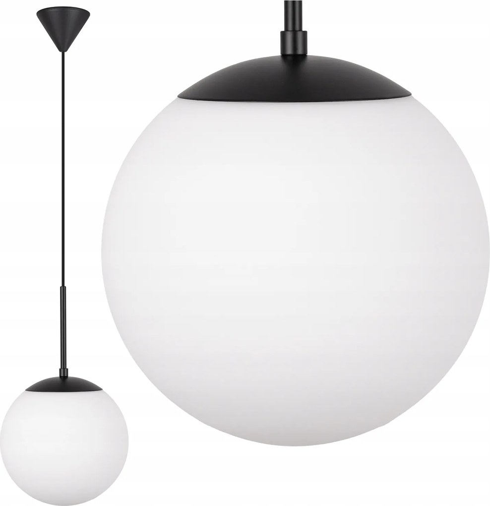 Függő mennyezeti lámpa E27 Gömb fehér fekete Led üveg csillár szoba