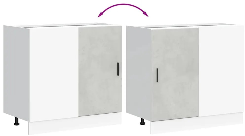 “Lyon” mosdó alapszekrény beton szürke színű műfa