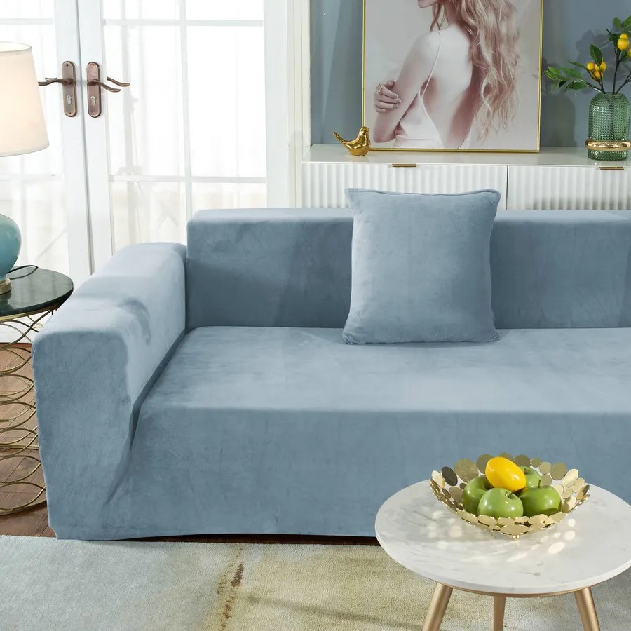 KanapéHuzat (bársonyos, 2 személyes, égszínkék)