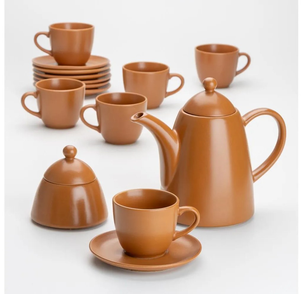 Kerámia tea készlet barna