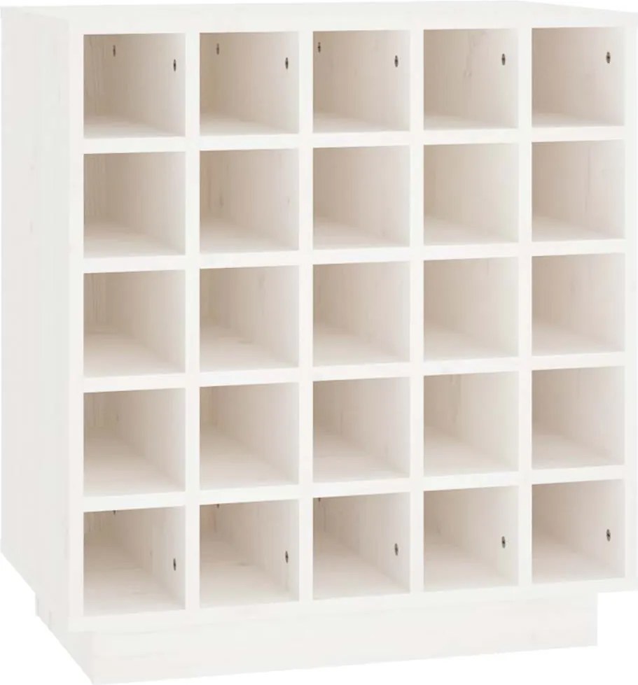vidaXL fehér tömör fenyőfa borszekrény 55,5x34x61 cm