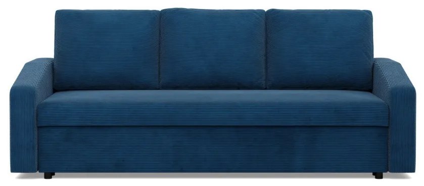 Zeus kanapéágy, kordbársony, hab töltet, döntött kartámasz, kék