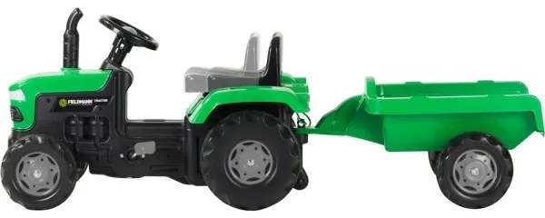 Pedálos traktor utánvonóval fekete/zöld