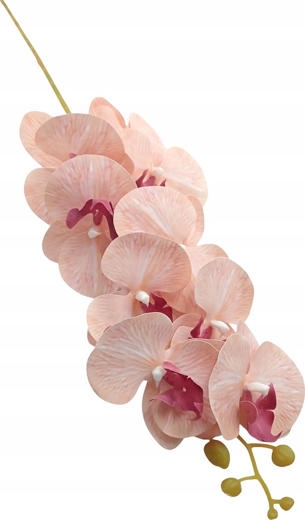 Orchidea Ág Mesterséges Mint Élő 100cm Lazac Dekoráció Kompozíció