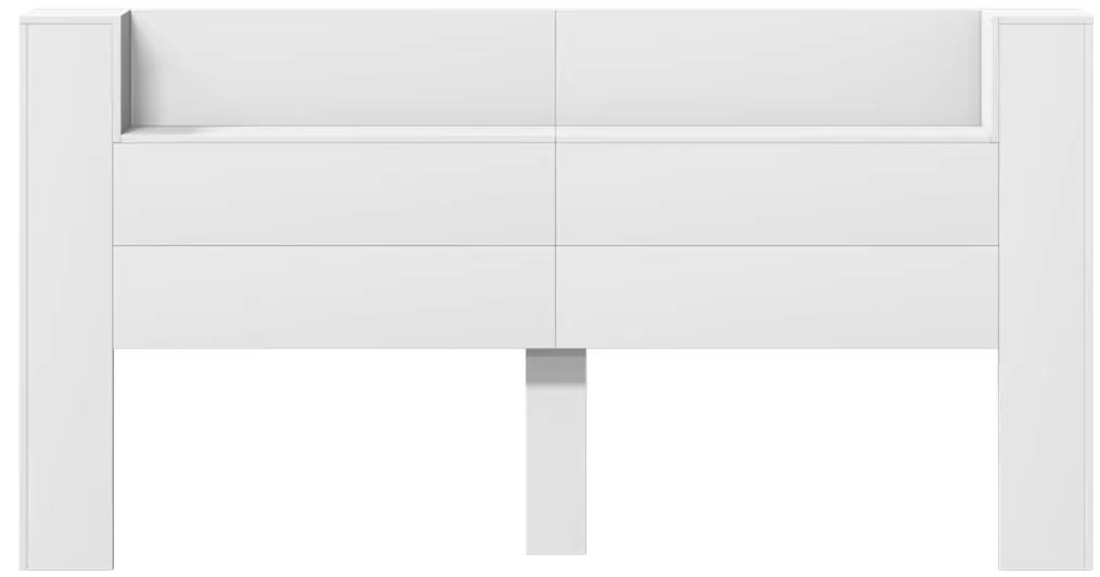 Fejtámla LED -es lámpákkal Fehér 200 x 16,5 x 103,5 cm Faanyag