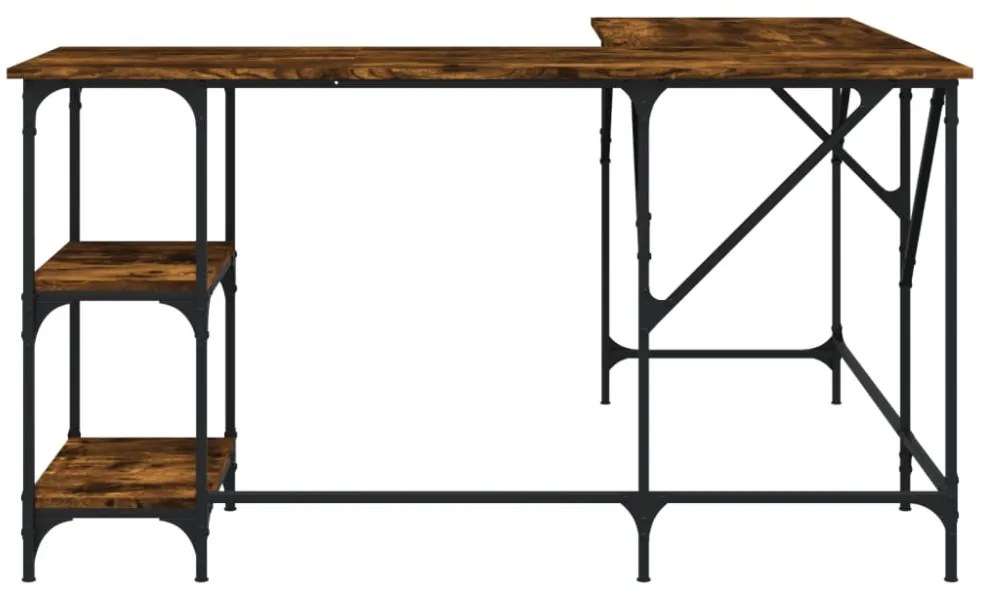 füstös tölgy színű szerelt fa íróasztal 139x139x75 cm