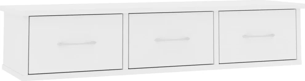 vidaXL fehér falra szerelhető szerelt fa fiókos polc 88 x 26 x 18,5 cm