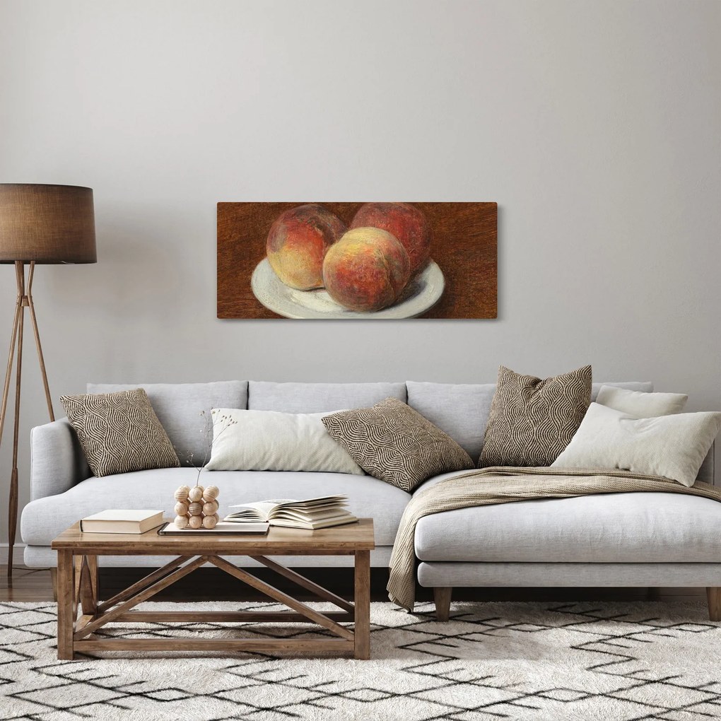 Kép - Henri Fantin-Latour, Three Peaches on a Plate, reprodukciók (120x50 cm)