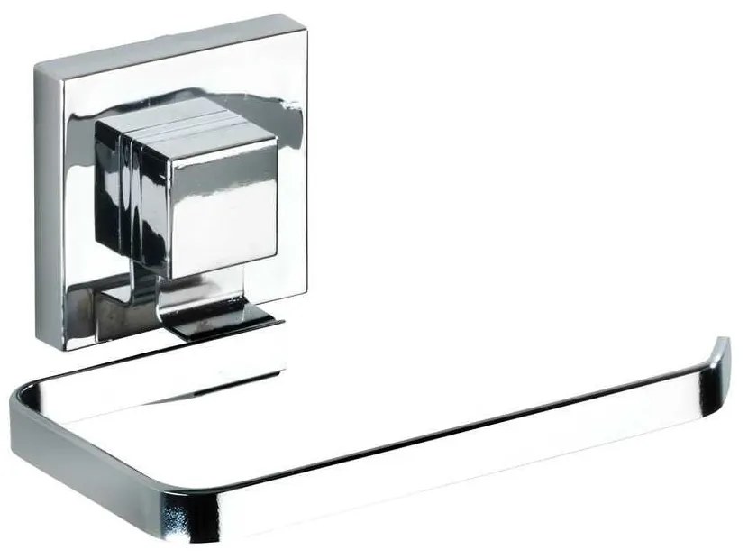 Fényes ezüstszínű öntapadós műanyag fürdőszobai kiegészítő szett Quadro – Wenko