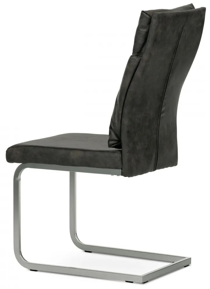Scaun Modern Sledback Dining Vintage gri efect de piele tapițerie DCH-459