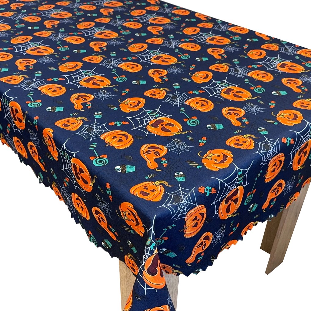 Abrosz Foltálló Halloween Dekoráció Tökök Pókok Cukorka 110x140