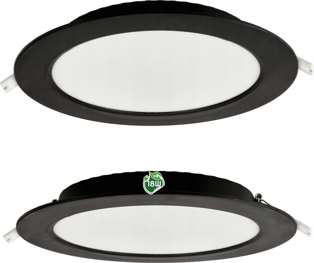 Plafon Led Mennyezeti Lámpa Süllyesztett 18W 1980lm 4000K Fekete