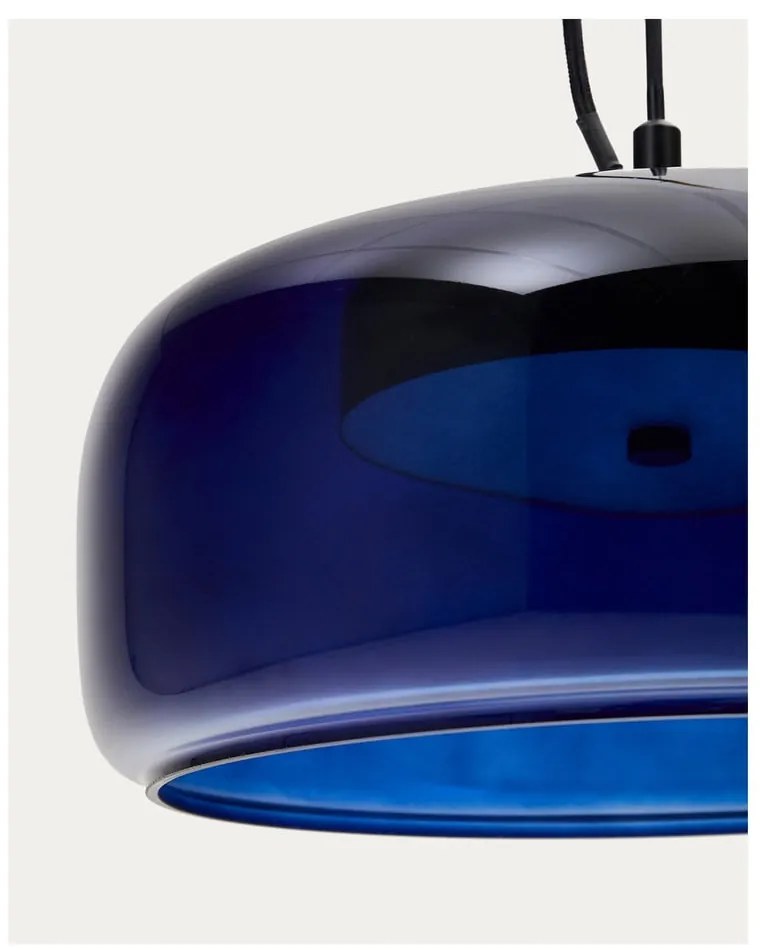 Sötétkék LED függőlámpa üveg búrával ø 38 cm Reig – Kave Home