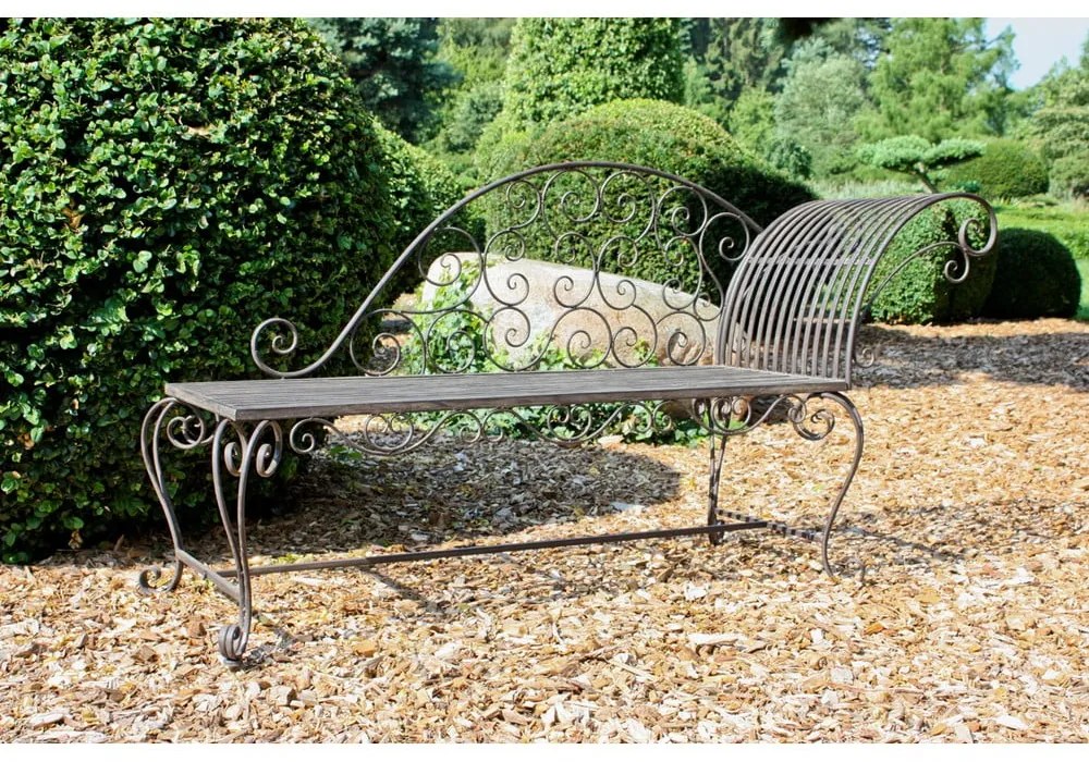 Fekete-sötétbarna fém kerti pad Lamington – Garden Pleasure