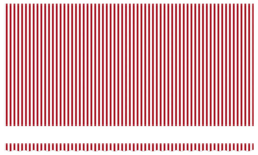 Automatikus Behúzható Napellenző LED-dal Piros és Fehér Csíkkal 600x300 cm