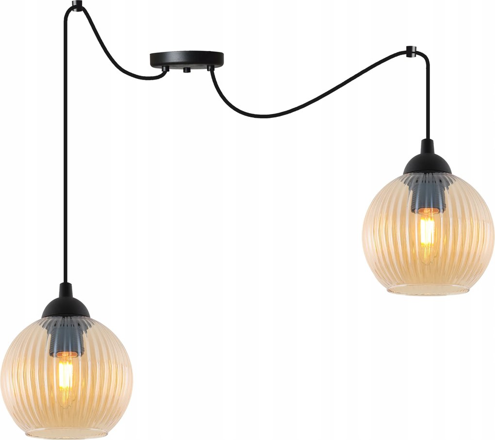 Mennyezeti Lámpa Lógó Csillár Asztal Felett Sziget Pók Fekete Topáz Gömbök