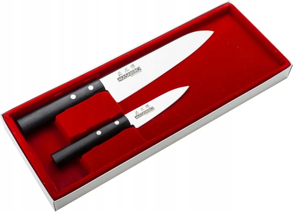 2 db-os Masahiro Sankei késkészlet 18/9 cm Chef és Paring MBS-26