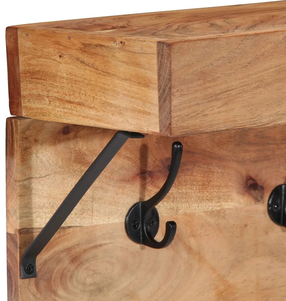 Fogas polcokkal tárolóval Barna 73 x 19 x 23 cm Tömör akácfa