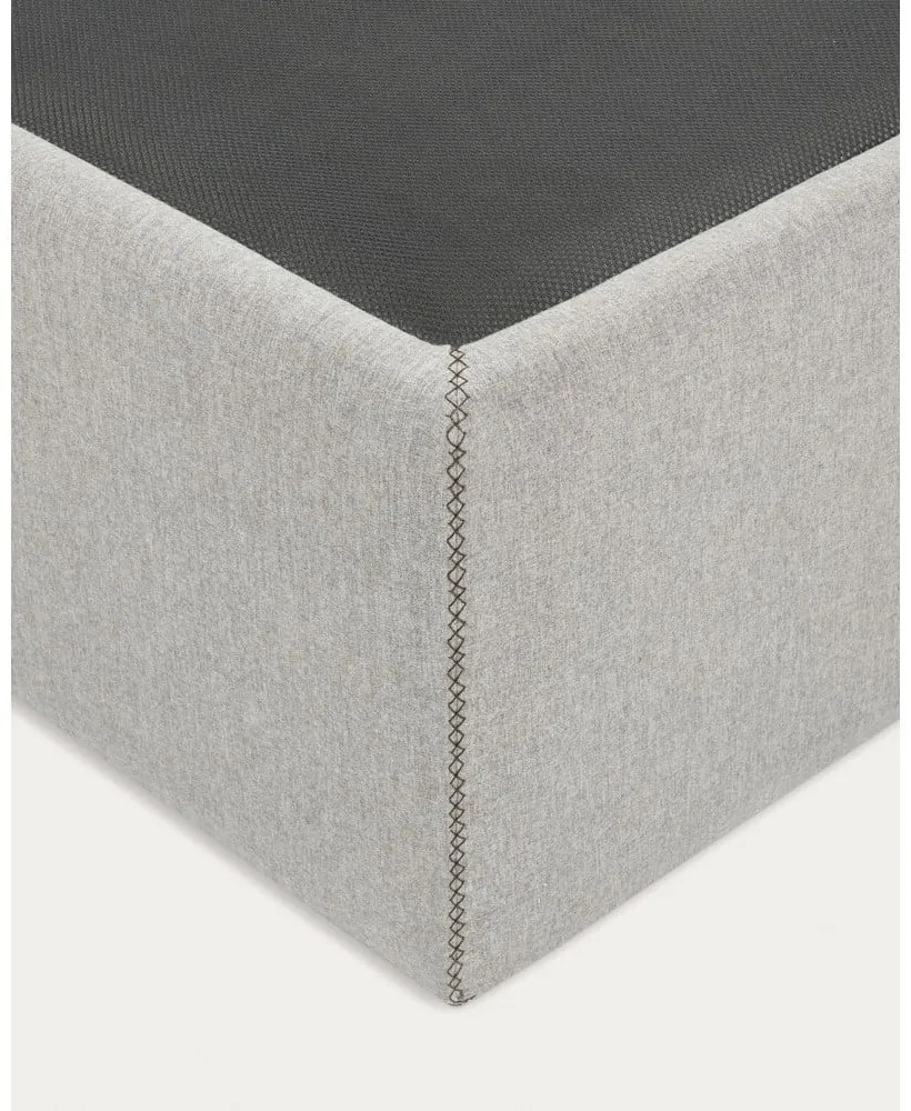 Szürke kárpitozott ágyneműtartós franciaágy 160x200 cm Matters – Kave Home