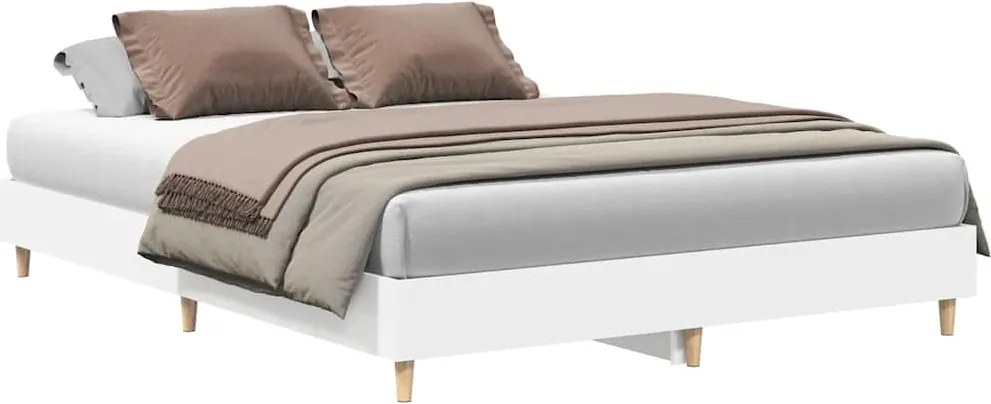 vidaXL fehér szerelt fa ágykeret matrac nélkül 150 x 200 cm