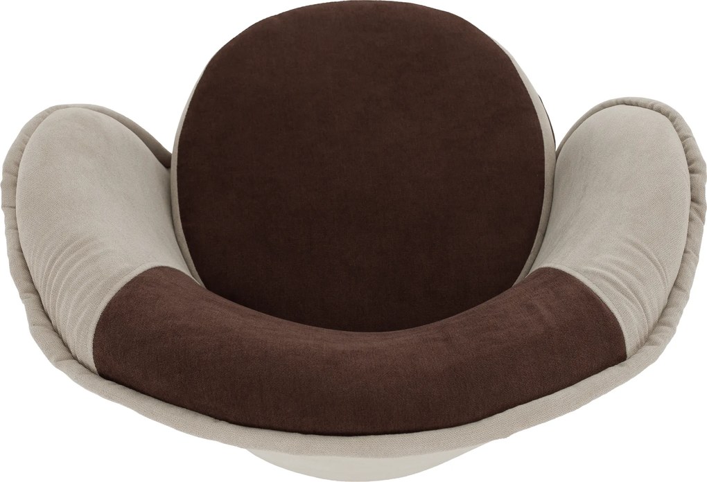 Fotel tárhellyel, bézs/barna, PERSI