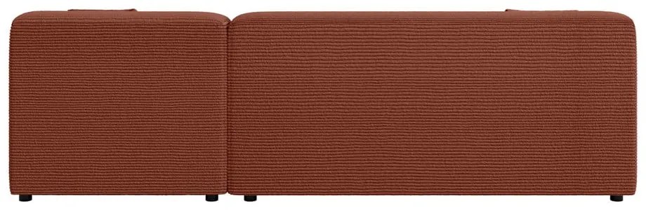 Téglavörös kordbársony sarokkanapé (jobb oldali-heverő résszel) Martin – Ropez