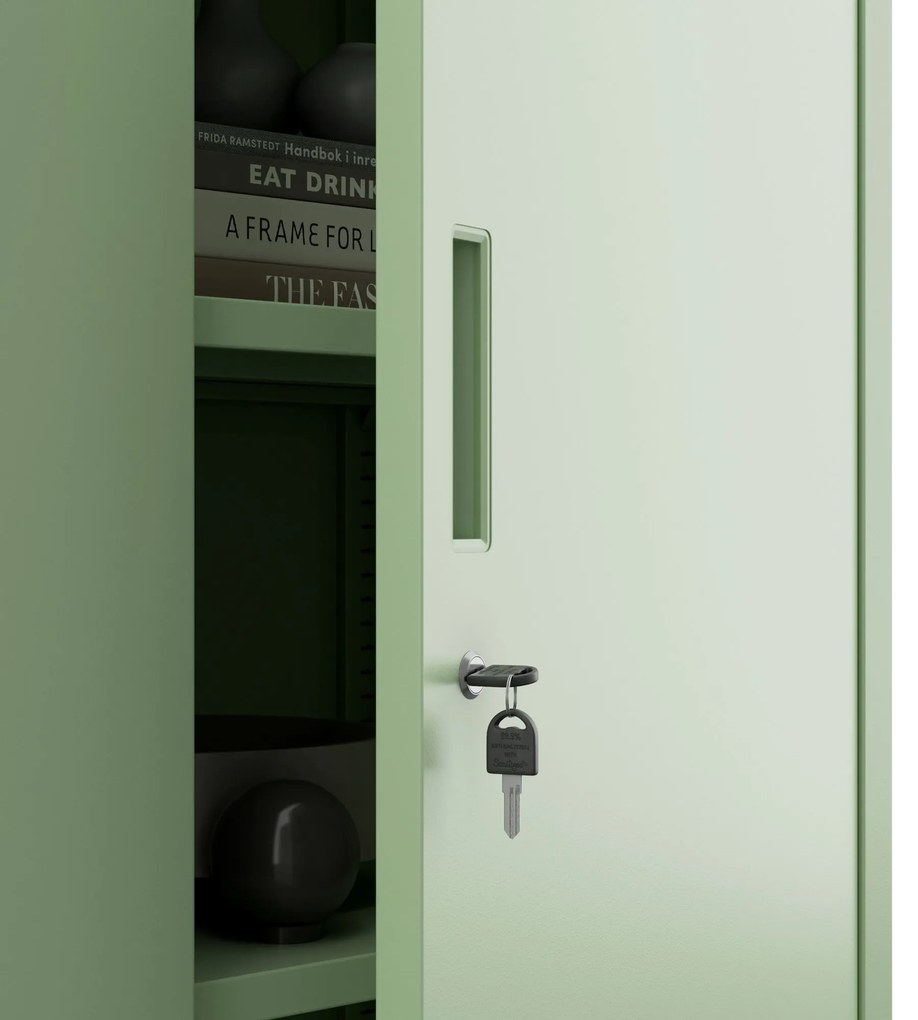 Alacsony fém irattartó szekrény BEATA, 900 x 930 x 400 mm, Fresh Style: pasztellzöld