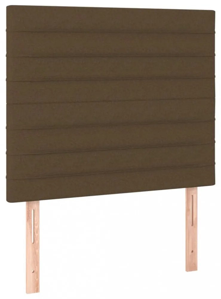 sötétbarna szövet LED-es fejtámla 80x5x118/128 cm