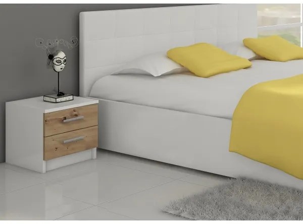 TOD éjjeliszekrény fehér/artisan tölgy