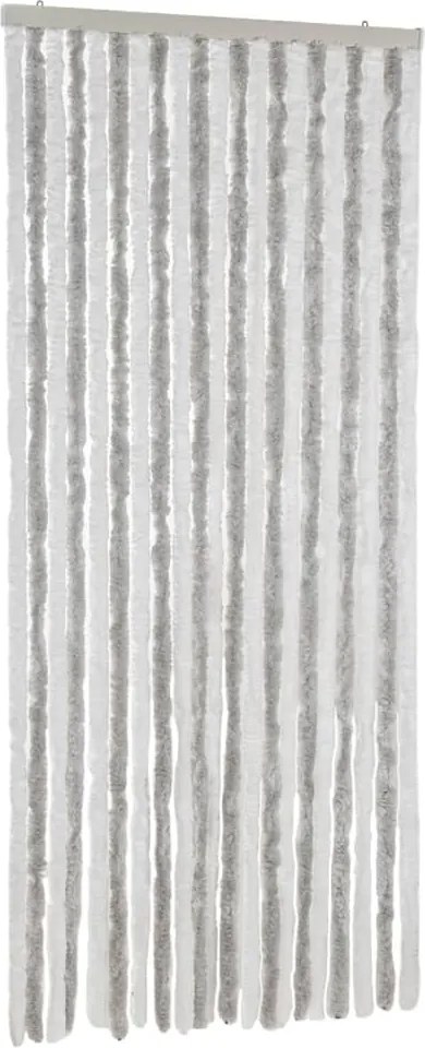 vidaXL világosszürke és fehér zsenília rovarfüggöny 90 x 200 cm