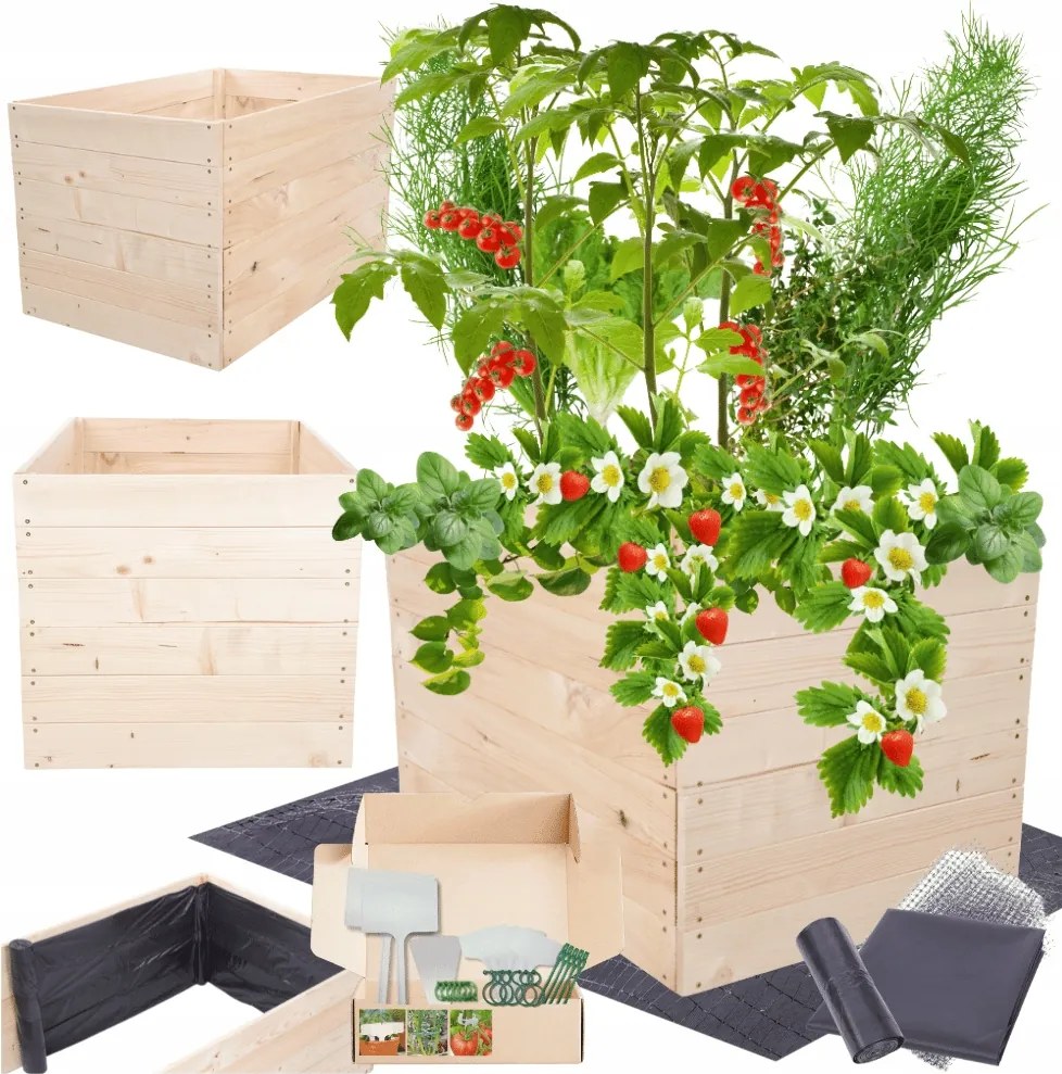 Kerti kaspó zöldséges láda magasított ágyás 54x90x80