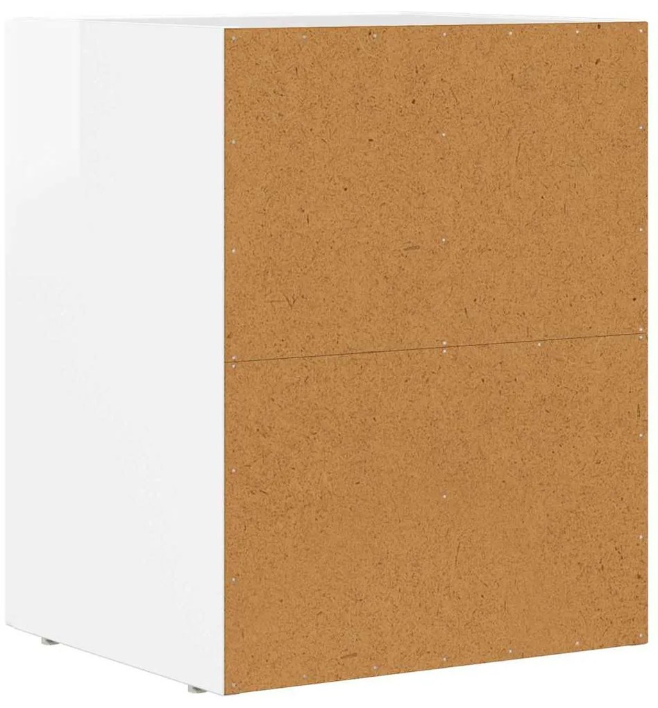 Éjjeli asztal Magas Fényű Fehér 40 x 35 x 50 cm Faanyag