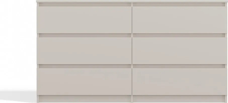 M6 140 fiókos szekrény, 138x75x40 cm, kasmír