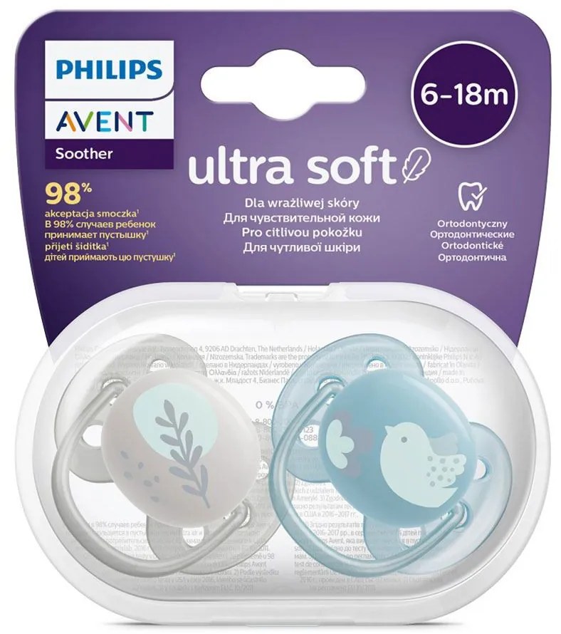 Baba cumi Ultrasoft Premium Avent állatok 6-18 hónap 2 darab fiú