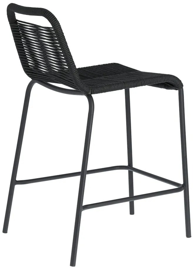 Glenville fekete acélszerkezetű bárszék, magasság 62 cm - Kave Home