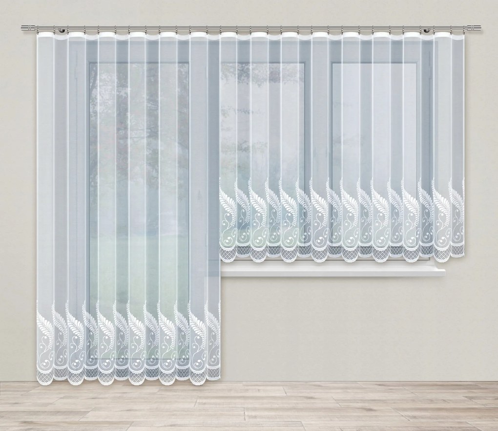 Kész Függöny Szalaggal, Hosszú Erkély Páfrányok 25433 200X230