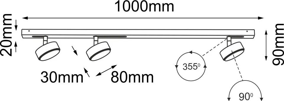 Antigo Drop Line Move 1026 Spotlámpa 3x15W/GX53 IP20