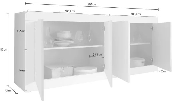 NERILA komód fehér/barna