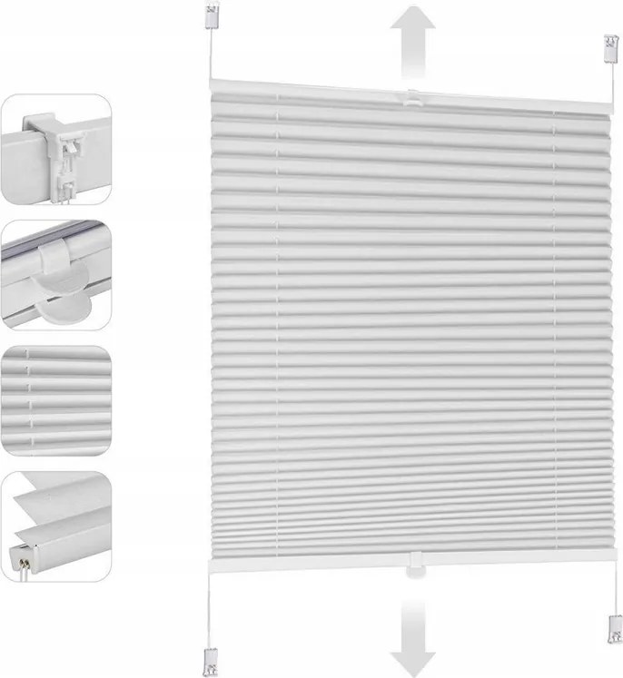 Sekey Pliszírozott Roló Méret 100 x 150 CM Fehér