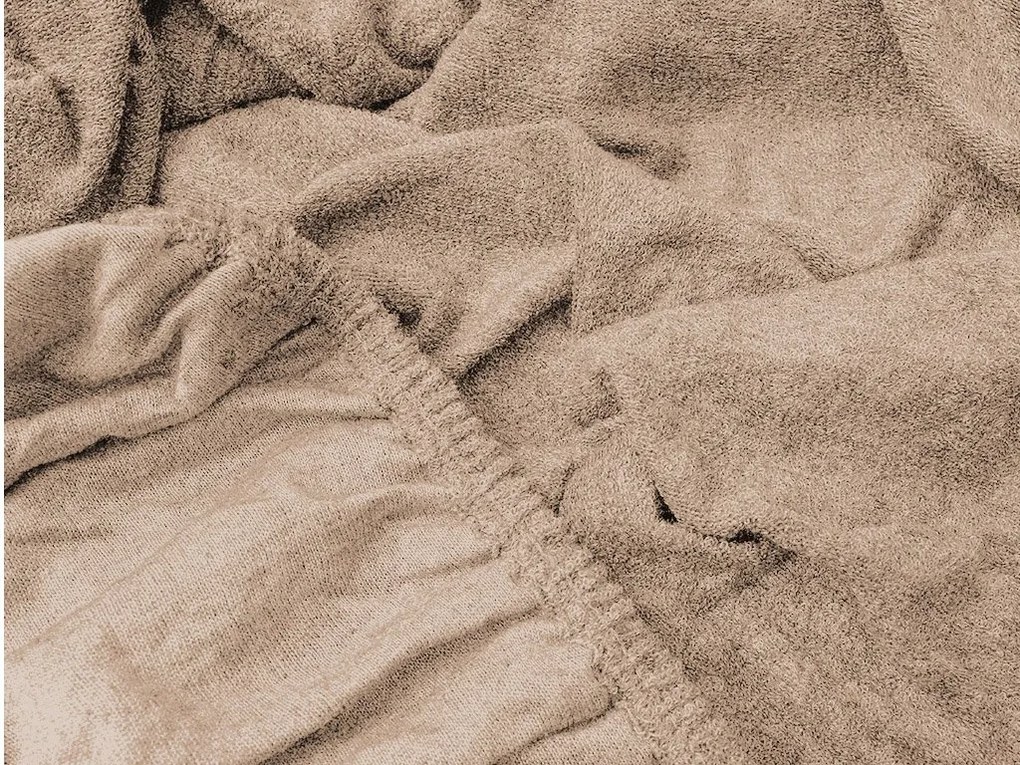 EXKLUZÍV világosbarna frottír lepedő 90x200 cm