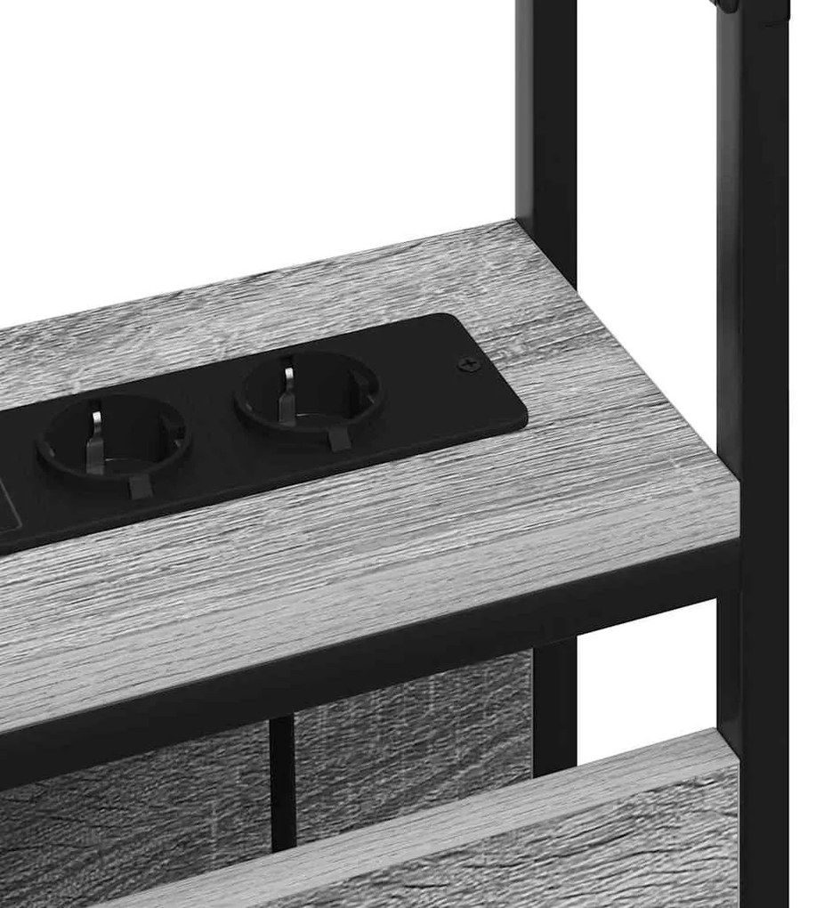 Tároló fejtámla polcokkal Szürke sonoma 100 cm Faanyag