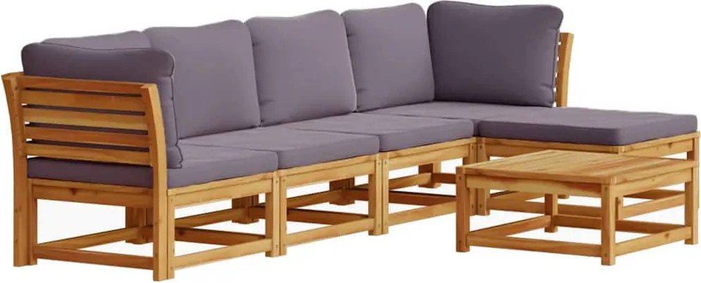 vidaXL 6 részes tömör akácfa kerti ülőgarnitúra párnákkal