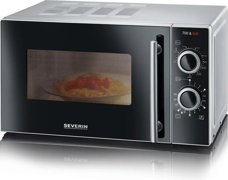 Severin MW 7771 - 700 W mikrohullámú sütő grillel, 230 V, 20 l, fekete