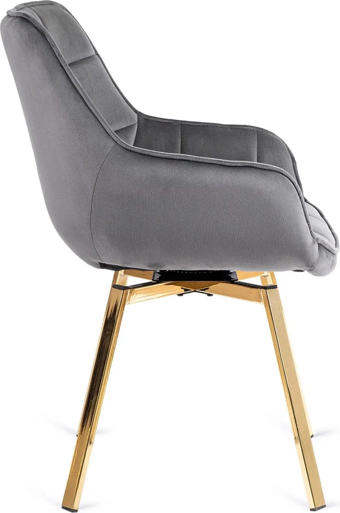 Forgó szék szürke színben, bársony kárpittal. MIA