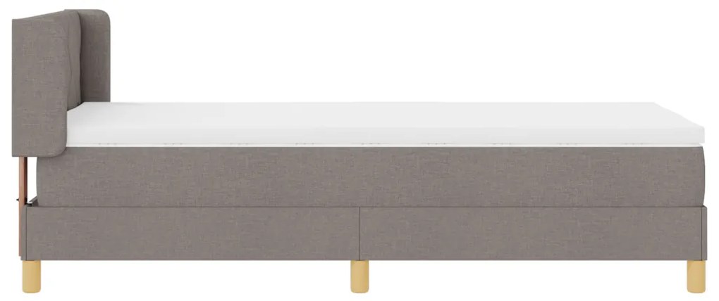 Boxspring ágy matraccal taupe színben, 90 x 200 cm Kárpit