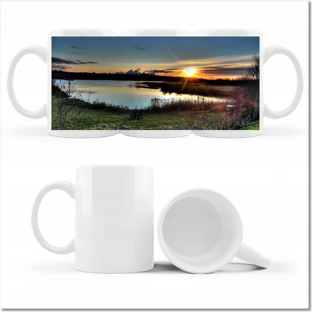 Bögre fényképpel Nap lefekszik Naplemente Természet