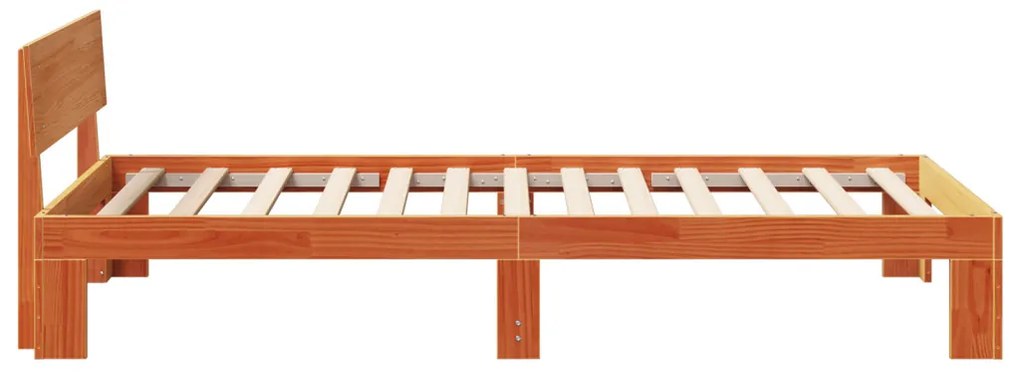 ágykeret fejtámasszal gyanta barna 90x200 cm tömör fenyőfából