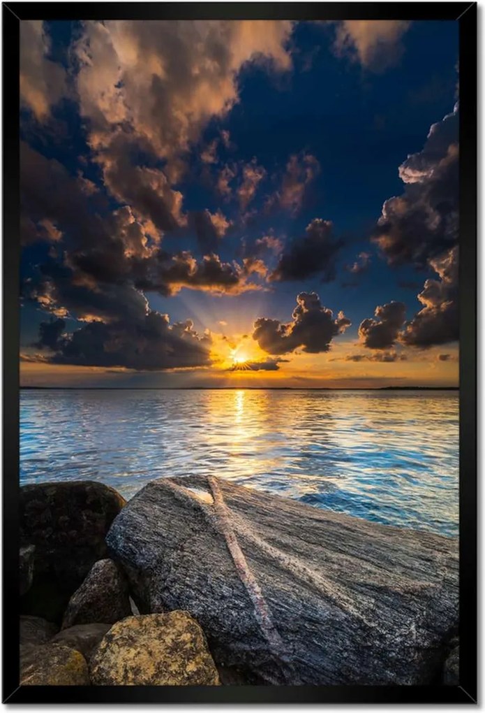 Poszterek keretben 40x60 Sziklák Tenger Naplemente